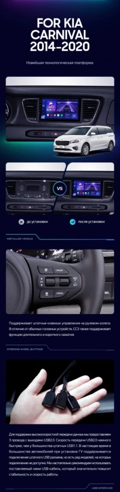 Штатная магнитола Teyes CC3L 4/32 Kia Carnival YP (2014-2021) F1 Тип-A