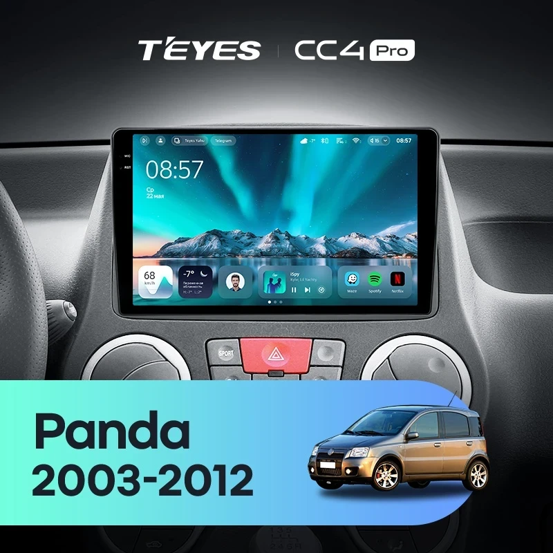 Штатная магнитола Teyes CC4 Pro 12/256 Fiat Panda 2 (2003-2012)