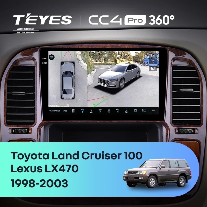 Штатная магнитола Teyes CC4 Pro 360 8/128 Toyota Land Cruiser 100 (1998-2003) F4
