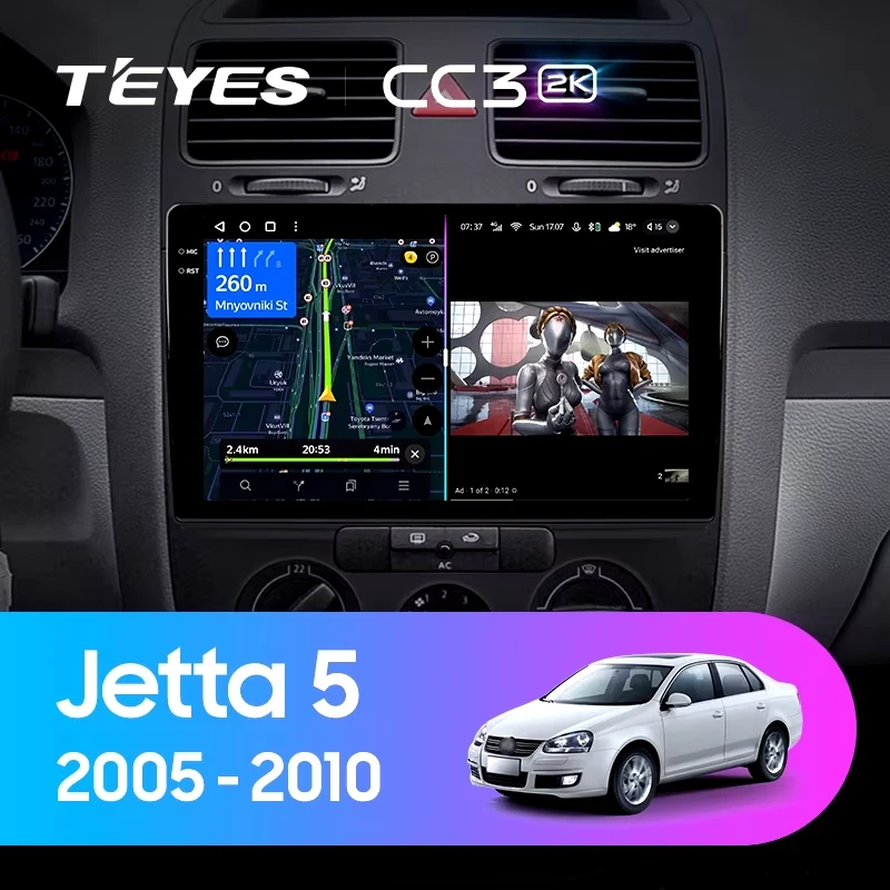 Штатная магнитола Teyes CC3 2K 4/64 Volkswagen Jetta 5 (2005-2010) F2
