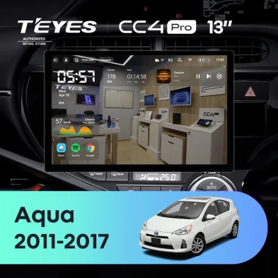 Штатная магнитола Teyes CC4 Pro 12/256 Toyota Aqua (2011-2017) Правый руль (13")