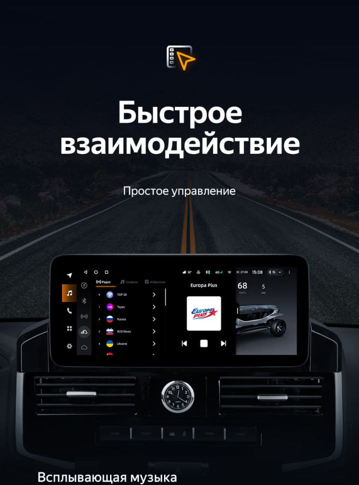 Штатная магнитола Teyes LUX ONE 4/64 Toyota Land Cruiser 200 (2007-2015) Тип-A