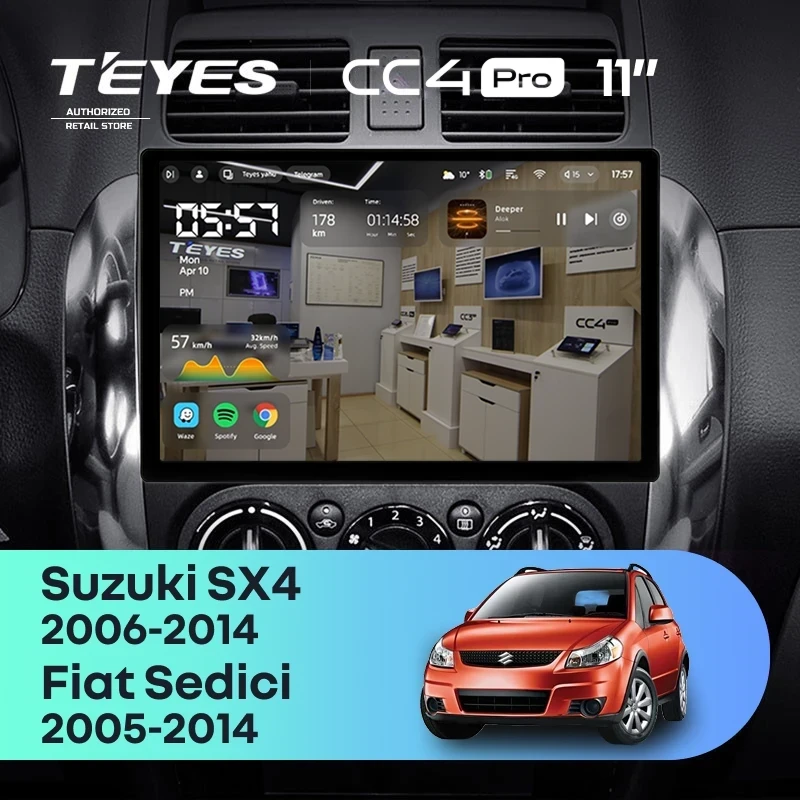 Штатная магнитола Teyes CC4 Pro 8/128 Suzuki SX4 1 (2006-2014) (11")
