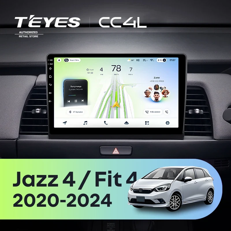 Штатная магнитола Teyes CC4L 4/64 Honda Jazz 4 (2020-2024) Тип-B Правый руль