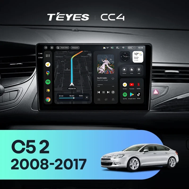 Штатная магнитола Teyes CC4 8/128 Citroen C5 2 (2008-2017) F1