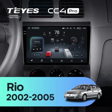 Штатная магнитола Teyes CC4 Pro 8/128 Kia Rio 1 (2002-2005)
