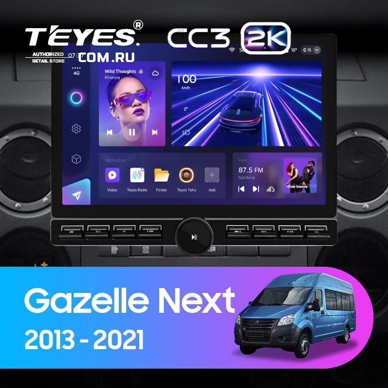 Штатная магнитола Teyes CC3 2K 6/128 для GAZ Gazelle Next (2013-2021) F1 (13" с кнопками)