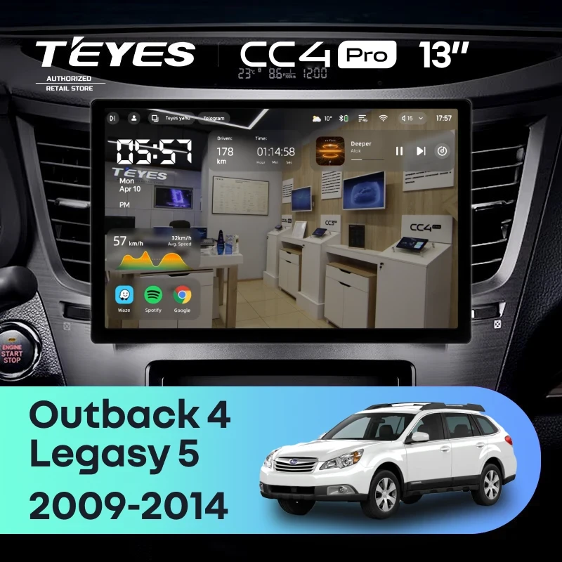 Штатная магнитола Teyes CC4 Pro 8/128 Subaru Legacy 5 (2009-2014) (13")