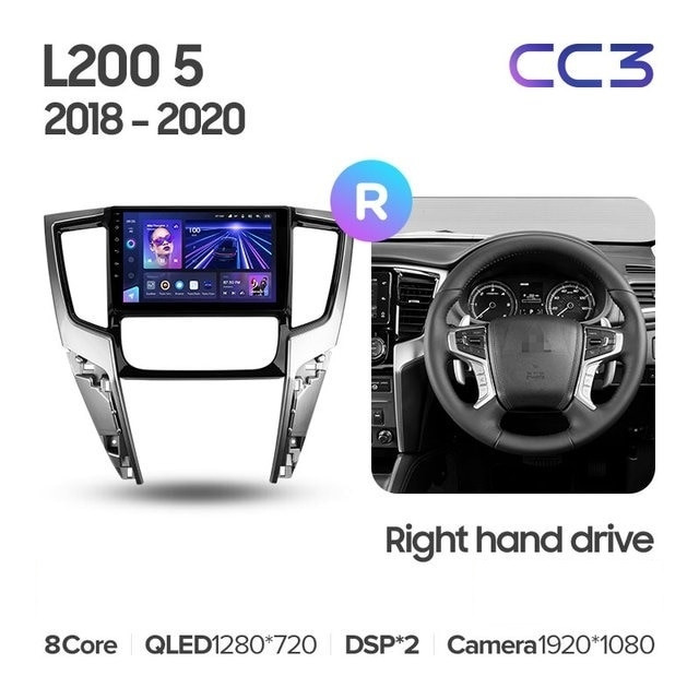 Штатная магнитола Teyes CC3L 4/32 Mitsubishi L200 5 (2018-2020) F2 Правый руль
