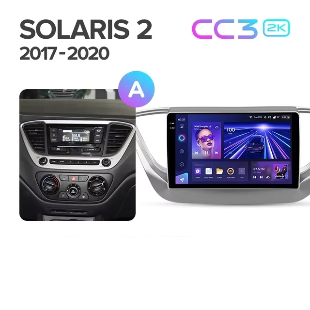 Штатная магнитола Teyes CC3 2K 360 6/128 Hyundai Solaris 2 (2017-2020) F1 Тип-B