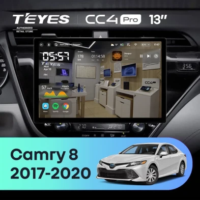 Штатная магнитола Teyes CC4 Pro 12/256 Toyota Camry 8 XV 70 (2017-2020) F1 (13")