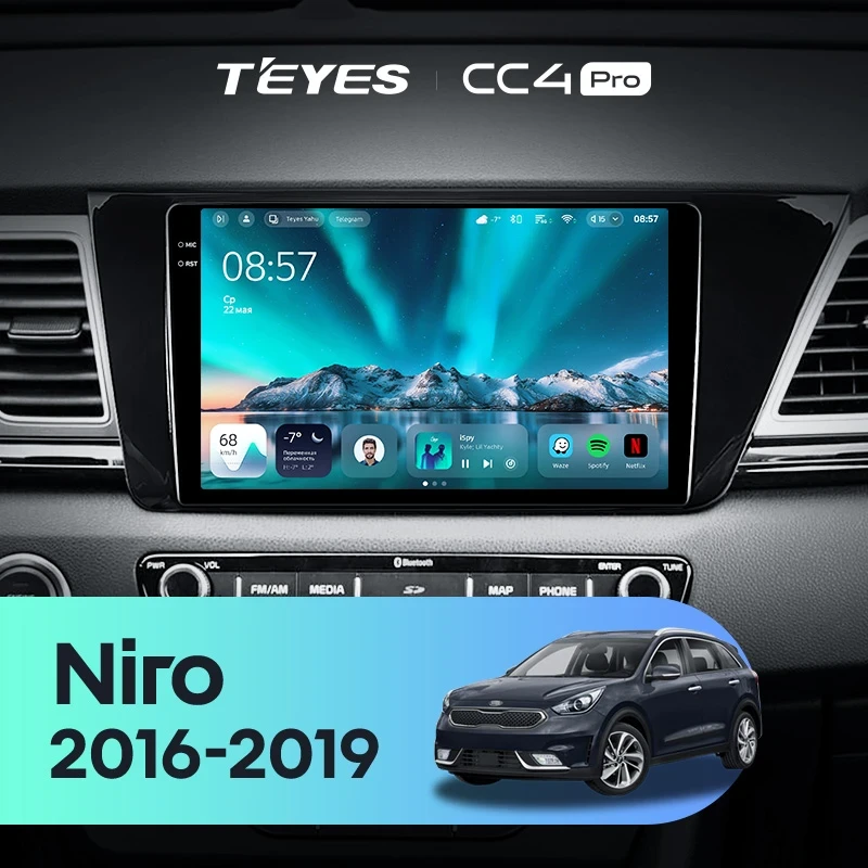 Штатная магнитола Teyes CC4 Pro 12/256 Kia Niro DE (2016-2019)