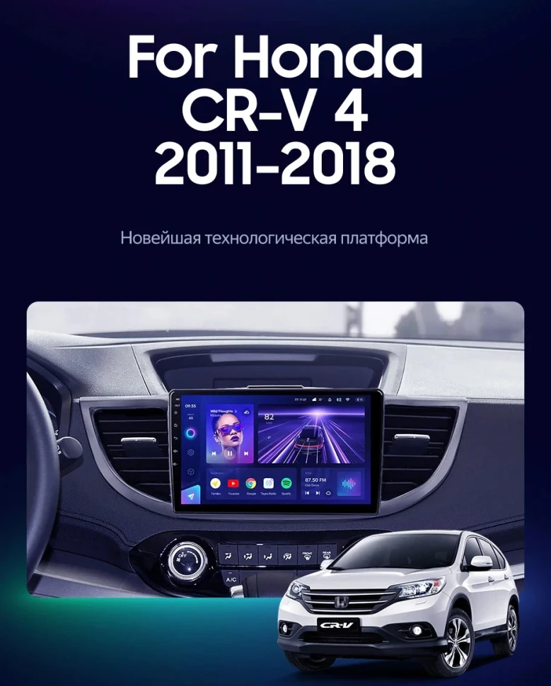 Штатная магнитола Teyes CC3 4/32 Honda CR-V 4 RM RE (2011-2018) Тип-B