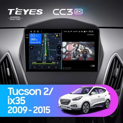 Штатная магнитола Teyes CC3 2K 360 6/128 Hyundai ix35 (2009-2015) (Tucson 2) Тип-C