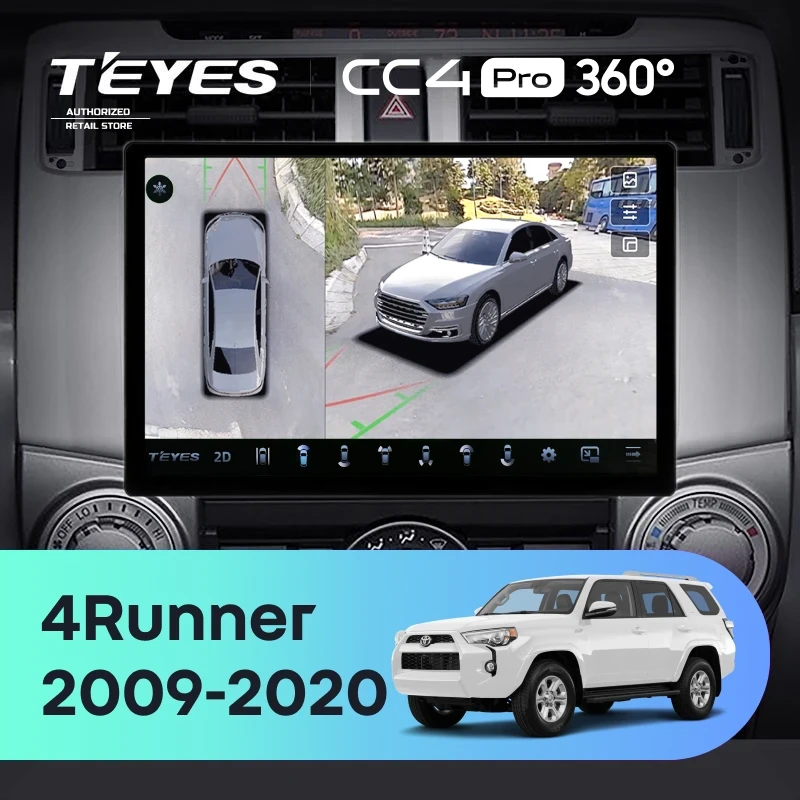 Штатная магнитола Teyes CC4 Pro 360 12/256 Toyota 4Runner 5 N280 (2009-2020) (13")