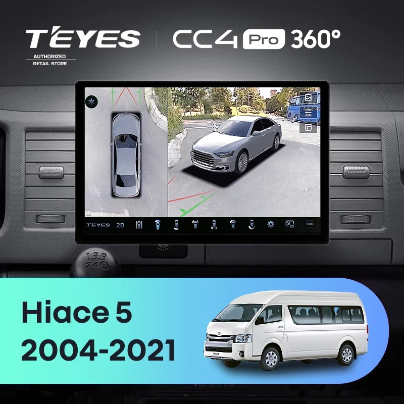 Штатная магнитола Teyes CC4 Pro 360 12/256 Toyota Hiace XH10 H200 (2004-2021) (11")