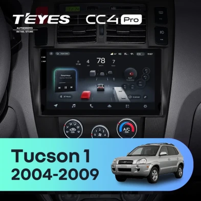 Штатная магнитола Teyes CC4 Pro 8/128 Hyundai Tucson 1 (2004-2009) F2