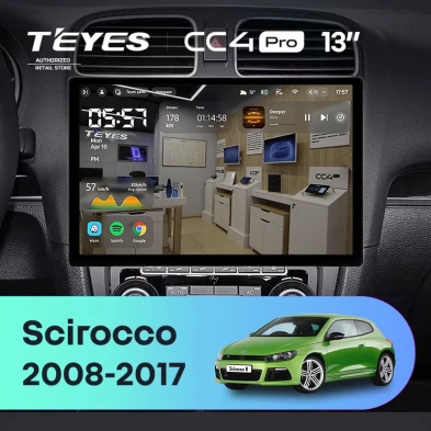 Штатная магнитола Teyes CC4 Pro 12/256 Volkswagen Scirocco (2008-2017) (13")