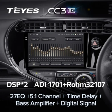 Штатная магнитола Teyes CC3 2K 4/64 Toyota Prius C (2018-2020) Правый руль
