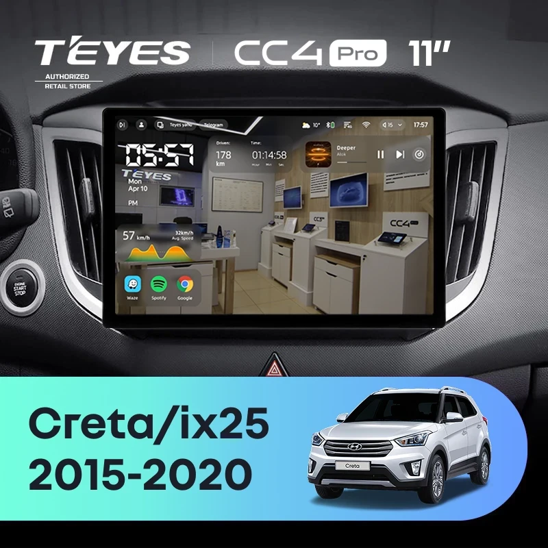Штатная магнитола Teyes CC4 Pro 12/256 Hyundai Creta (2015-2020) (11")