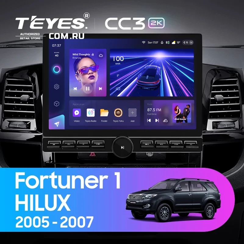 Штатная магнитола Teyes CC3 2K 6/128 Toyota Hilux (2005-2007) F2 (13" с кнопками)