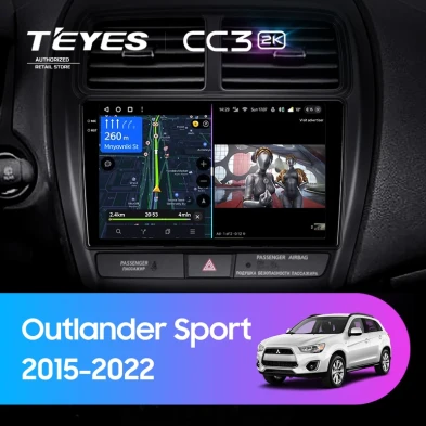 Штатная магнитола Teyes CC3 2K 6/128 Mitsubishi Outlander Sport (2015-2026) Тип-A