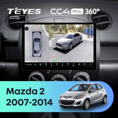 Штатная магнитола Teyes CC4 Pro 360 12/256 Mazda 2 DE (2007-2014) (11")