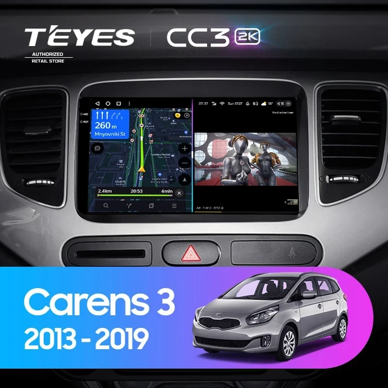Штатная магнитола Teyes CC3 2K 360 6/128 Kia Carens RP 3 (2013-2019)