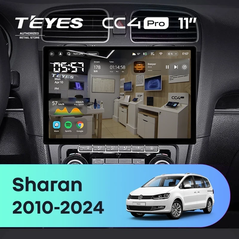 Штатная магнитола Teyes CC4 Pro 12/256 Volkswagen Sharan (2010-2024) (11")