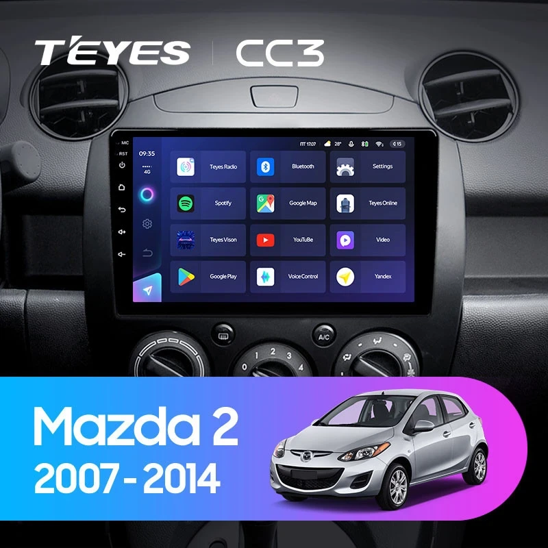 Штатная магнитола Teyes CC3 4/32 Mazda 2 DE (2007-2014)