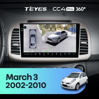 Штатная магнитола Teyes CC4 Pro 360 8/128 Nissan March 3 K12 (2002-2010)