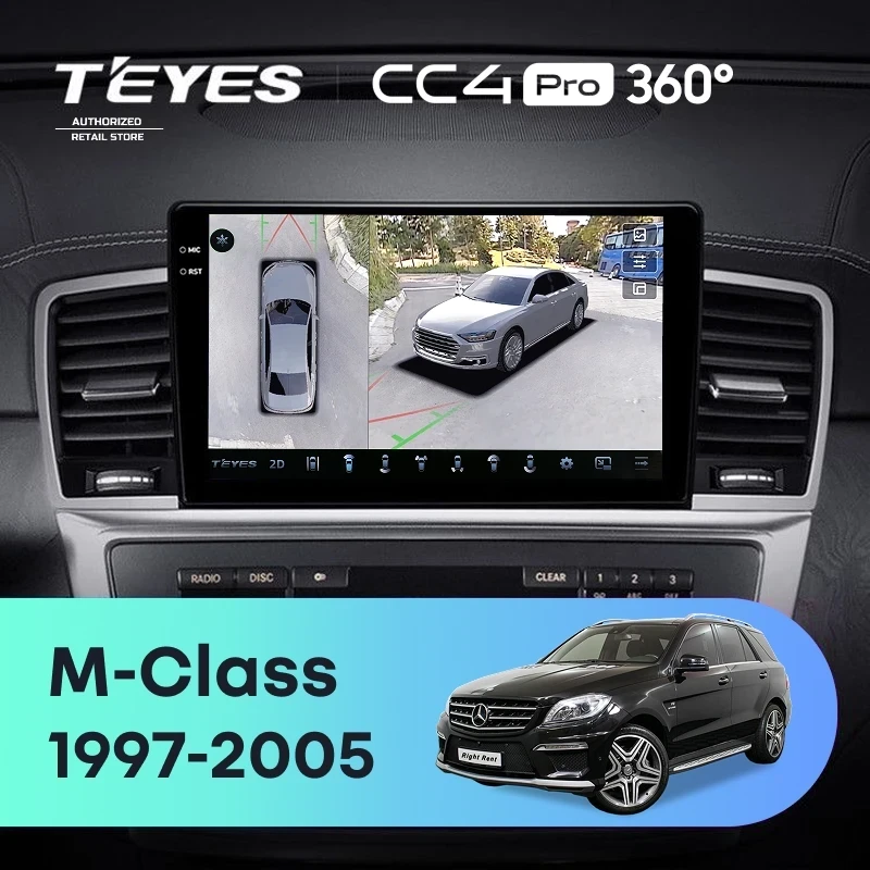 Штатная магнитола Teyes CC4 Pro 360 8/128 Mercedes-Benz M-Class I W163 ML (1997-2005) Тип-B