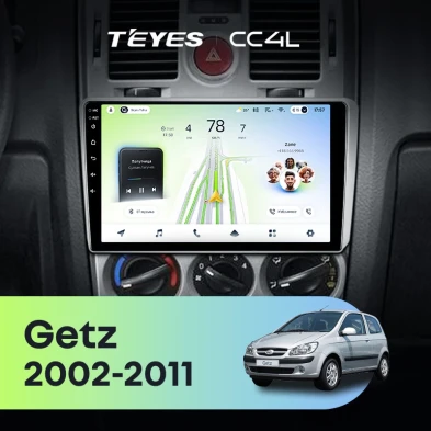 Штатная магнитола Teyes CC4L 6/64 Hyundai Getz 1 (2002-2011) F1