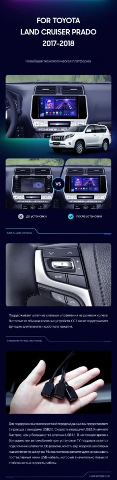 Штатная магнитола Teyes CC3 6/128 Toyota Land Cruiser Prado 150 (2017-2021)