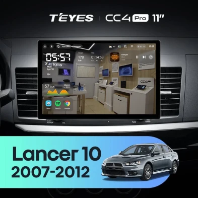 Штатная магнитола Teyes CC4 Pro 8/128 Mitsubishi Lancer 10 CY (2007-2012) Тип-A (11")