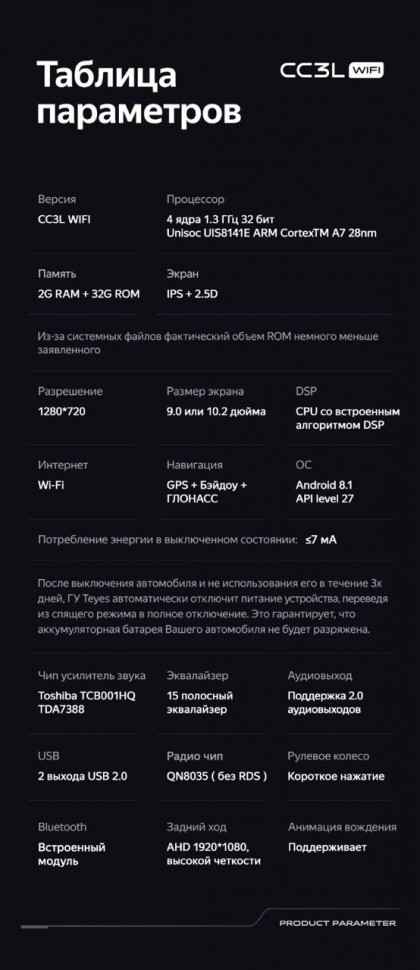 Штатная магнитола Teyes CC3L WiFi 2/32 Volkswagen Caddy 2K (2004-2010)