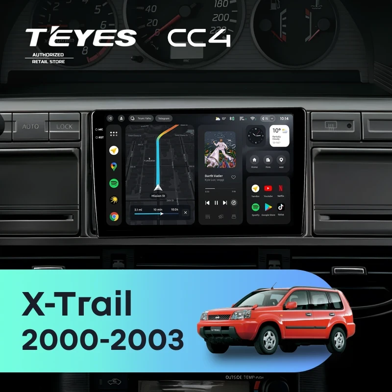 Штатная магнитола Teyes CC4 8/128 Nissan X-Trail 1 T30 (2000-2003)