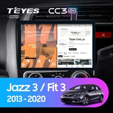 Штатная магнитола Teyes CC3 2K 4/64 Honda Jazz 3 (2015-2020) Тип-B Правый руль (13")
