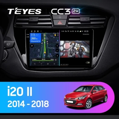 Штатная магнитола Teyes CC3 2K 4/64 Hyundai i20 2 GB (2014-2018)