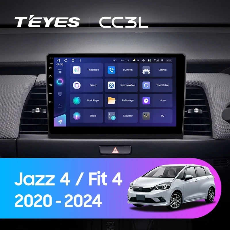 Штатная магнитола Teyes CC3L 4/64 Honda Fit 4 (2020-2024) Тип-A Правый руль