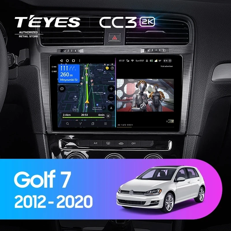 Штатная магнитола Teyes CC3 2K 6/128 Volkswagen Golf 7 MK7 (2012-2020) F1