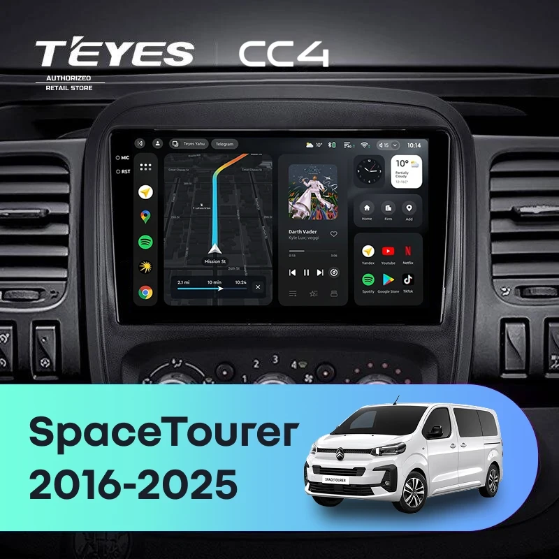 Штатная магнитола Teyes CC4 6/64 Citroen SpaceTourer (2016-2026)