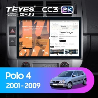 Штатная магнитола Teyes CC3 2K 4/32 Volkswagen Polo Mk4 (2001-2009) F2 (11")