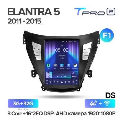 Штатная магнитола Tesla style Teyes TPRO 2 3/32 Hyundai Elantra 5 JK GD MD UD (2011-2015) F1