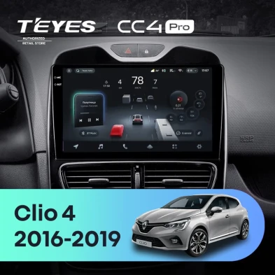 Штатная магнитола Teyes CC4 Pro 8/128 Renault Clio 4 BH98 KH98 (2016-2019)