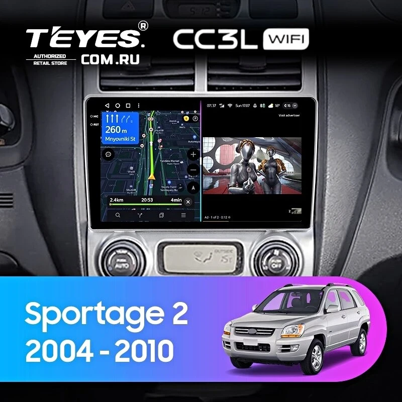 Штатная магнитола Teyes CC3L WiFi 2/32 Kia Sportage 2 (2004-2010) F1