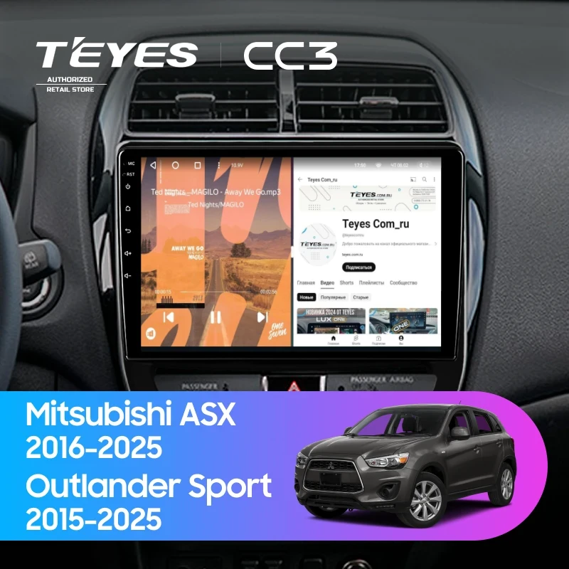 Штатная магнитола Teyes CC3 4/32 Mitsubishi Outlander Sport (2015-2026) F2