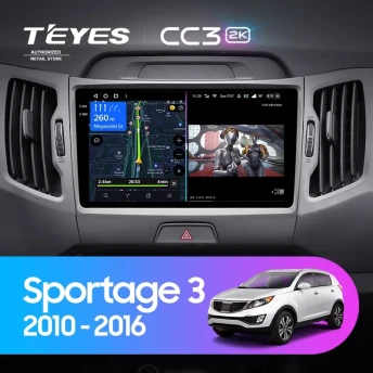 Штатная магнитола Teyes CC3 2K 4/64 Kia Sportage 3 SL (2010-2016) Тип-A