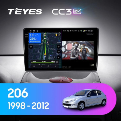 Штатная магнитола Teyes CC3 2K 360 6/128 Peugeot 206 T13 T16 T12 (1998-2012) F2