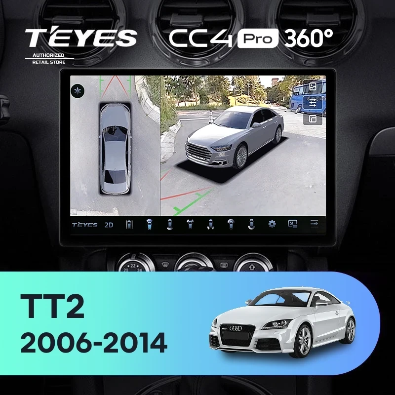 Штатная магнитола Teyes CC4 Pro 360 12/256 Audi TT 2 (2006-2014) (13")